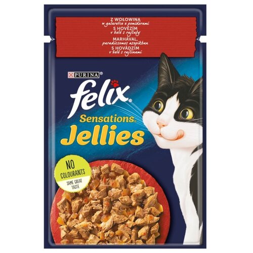 Karma dla kota FELIX Sensations Jellies Wołowina z pomidorami 85 g