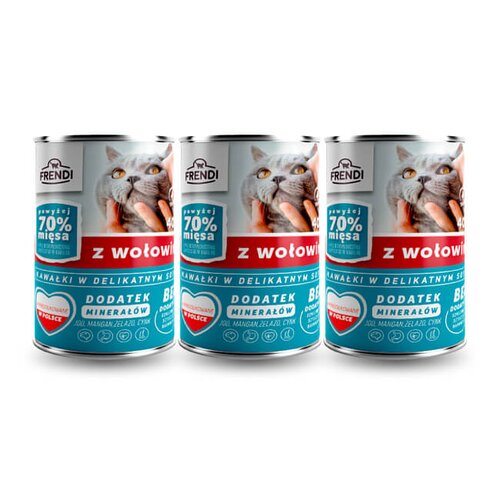 Karma dla kota FRENDI Wołowina 3 x 400 g