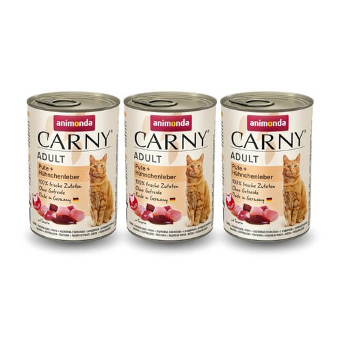 Karma dla kota ANIMONDA Carny Indyk z wątróbką 3 x 400 g