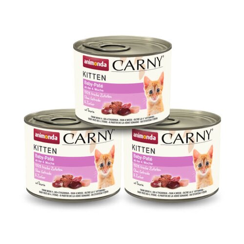 Karma dla kota ANIMONDA Carny Kitten Pasztet Wołowina z kurczakiem 3 x 200 g