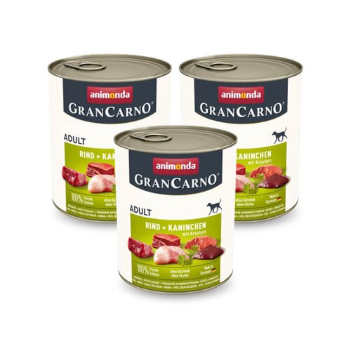 Karma dla psa ANIMONDA GranCarno Wołowina z królikiem i ziołami 3 x 800 g