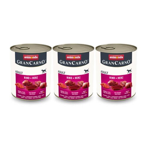 Karma dla psa ANIMONDA GranCarno Wołowina i serca 3 x 800 g