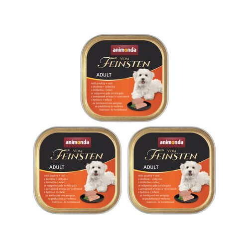 Karma dla psa ANIMONDA Vom Feinsten Drób z cielęciną 3 x 150 g