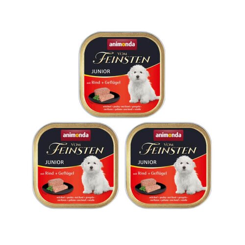 Karma dla psa ANIMONDA Vom Feinsten Junior Wołowina z drobiem 3 x 150 g
