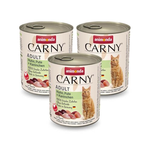 Karma dla kota ANIMONDA Carny Kurczak z indykiem i królikiem 3 x 400 g