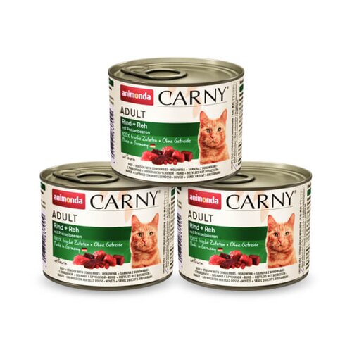 Karma dla kota ANIMONDA Wołowina z sarniną i borówkami 3 x 200 g