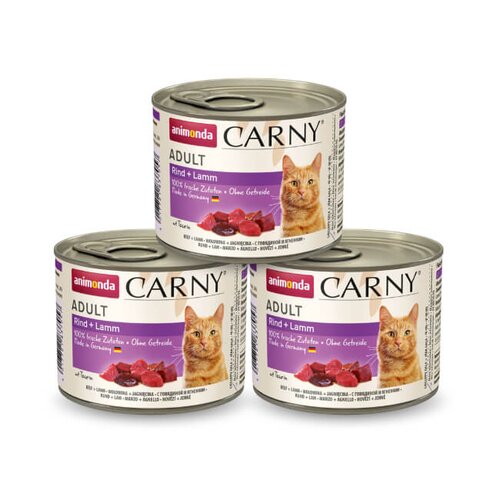 Karma dla kota ANIMONDA Carny Wołowina z jagnięciną 3 x 200 g