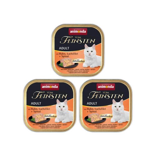 Karma dla kota ANIMONDA Vom Feinsten Kurczak z łososiem i szpinakiem 3 x 100 g