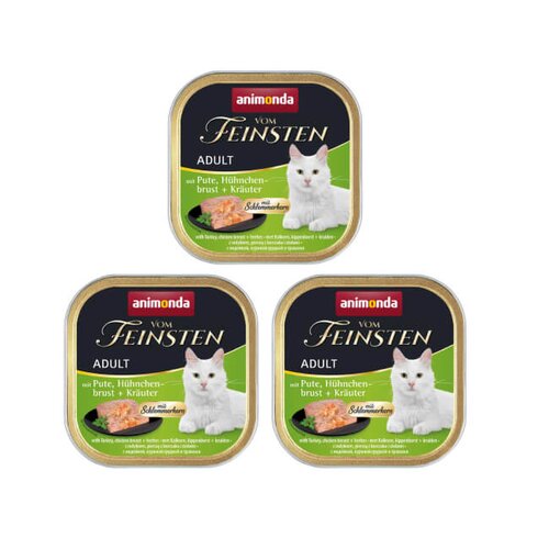 Karma dla kota ANIMONDA Vom Feinsten Indyk i kurczak z ziołami 3 x 100 g