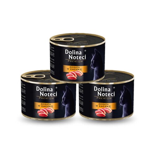 Karma dla kota DOLINA NOTECI Premium Kaczka 3 x 185 g