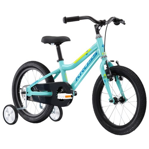 Rower dziecięcy KROSS Mini 4.0 16 cali dla dziewczynki Seledynowo-niebiesko-limonkowy