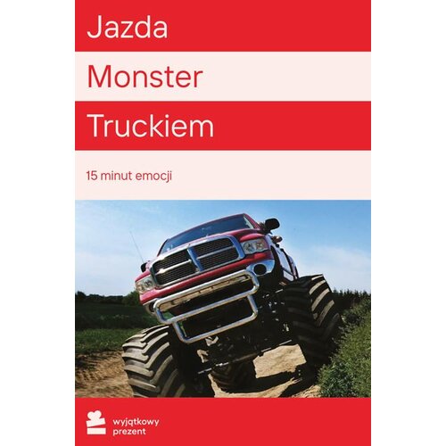 Karta podarunkowa WYJĄTKOWY PREZENT Jazda Monster Truckiem