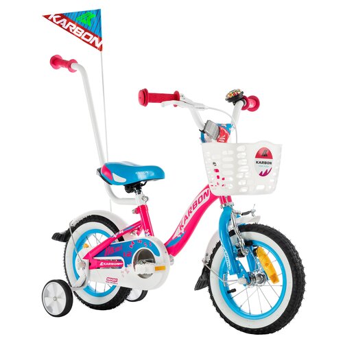 Rower dziecięcy KARBON Mimi 12 cali dla dziewczynki Różowo-niebieski