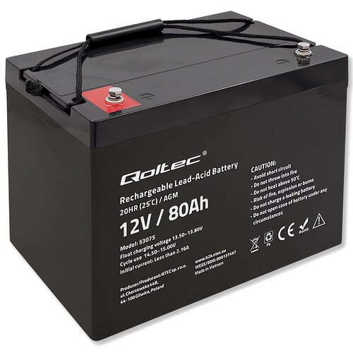 Akumulator QOLTEC 53075 80Ah 12V