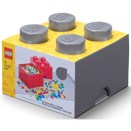 Pojemnik na LEGO klocek Brick 4 Ciemnoszary 40031754