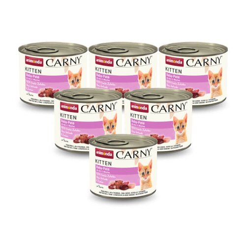 Karma dla kota ANIMONDA Carny Kitten Pasztet Wołowina z kurczakiem 6 x 200 g