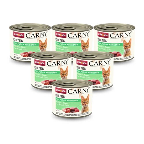 Karma dla kota ANIMONDA Carny Wołowina z kurczakiem i królikiem 6 x 200 g