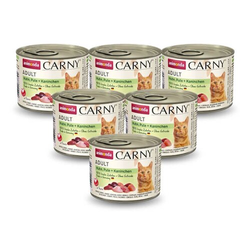Karma dla kota ANIMONDA Carny Kurczak z indykiem i królikiem 6 x 200 g
