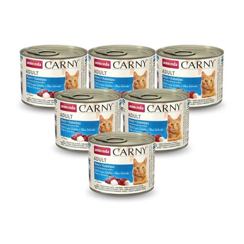 Karma dla kota ANIMONDA Carny Wołowina z dorszem i pietruszką 6 x 200 g