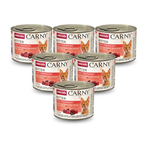 Karma dla kota ANIMONDA Carny Kitten Wołowina z indykiem 6 x 200 g