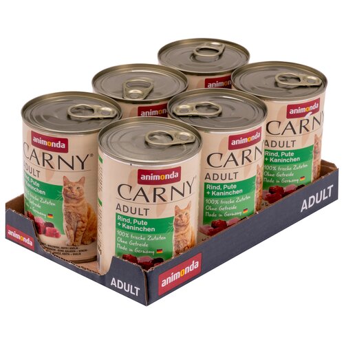 Karma dla kota ANIMONDA Carny Wołowina z indykiem i królikiem 6 x 400 g