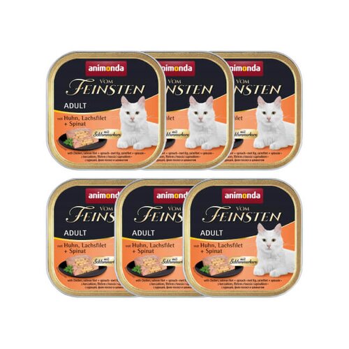 Karma dla kota ANIMONDA Vom Feinsten Kurczak z łososiem i szpinakiem 6 x 100 g