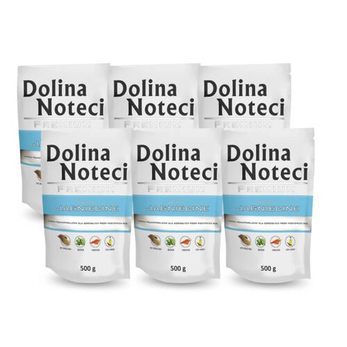 Karma dla psa DOLINA NOTECI Premium bogata w jagnięcinę 6 x 500 g