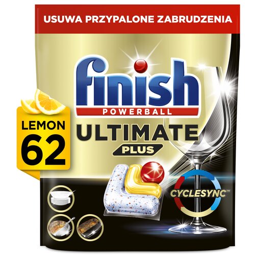 Kapsułki do zmywarek FINISH Powerball Ultimate Plus All in 1 Lemon - 62 szt.