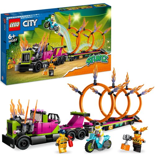 LEGO 60357 City Wyzwanie kaskaderskie - Ciężarówka i ogniste obręcze
