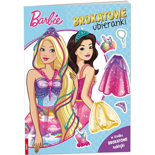 Książka z naklejkami Barbie Dreamtopia Brokatowe ubieranki (miękka okładka)