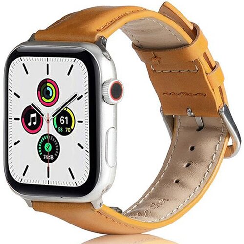 Pasek BELINE Leather do Apple Watch 2/3/4/5/6/7/8/SE/SE 2/Ultra (42/44/45/49mm) Jasnobrązowy
