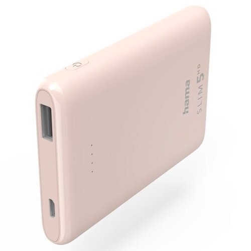 Powerbank HAMA Power Pack Slim 5HD 5000mAh Różowy