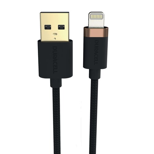 Kabel USB - Lightning DURACELL USB7012A 1 m Czarny