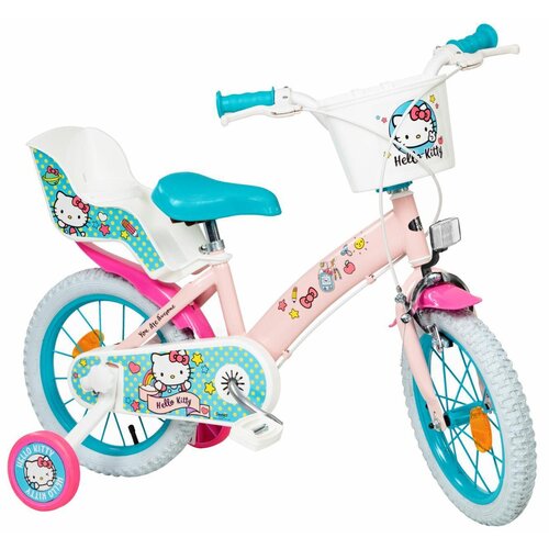 Rower dziecięcy TOIMSA Hello Kitty 14 cali dla dziewczynki Pudrowy róż