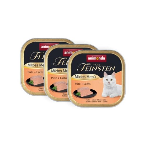 Karma dla kota ANIMONDA Vom Feinsten Mildes Menu Indyk z łososiem 3 x 100 g