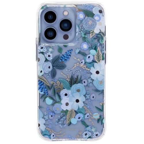 Etui RIFLE PAPER CO. Clear MagSafe do Apple iPhone 13 Pro Niebieski