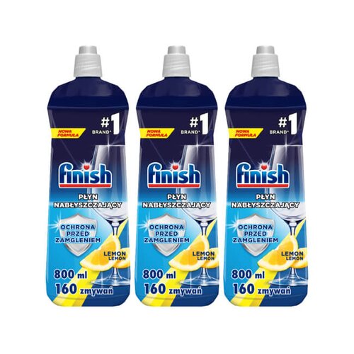 Nabłyszczacz do zmywarek FINISH Shine Protect Cytrynowy 3 x 800 ml