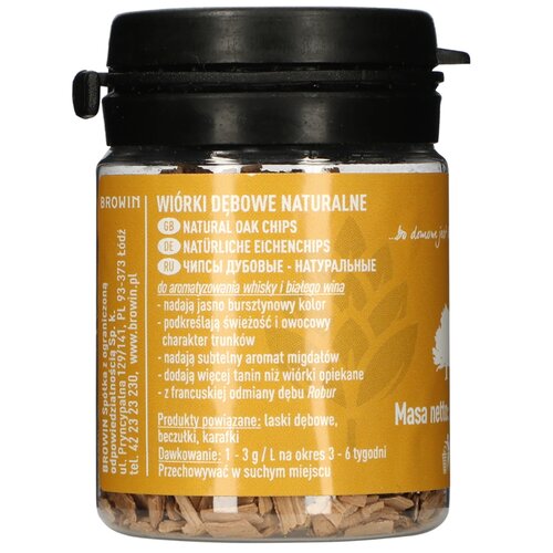 Wiórki dębowe naturalne nieopiekane BROWIN 20g 405010