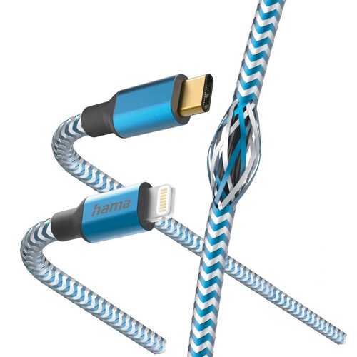 Kabel USB-C - Lightning HAMA Reflected 1.5 m Niebieski