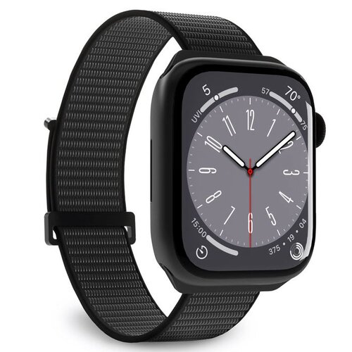 Pasek PURO Nylon Sport do Apple Watch (44/45/46/49mm) Czarny