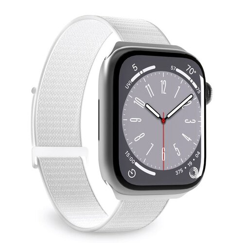 Pasek PURO Nylon Sport do Apple Watch (44/45/46/49mm) Biały