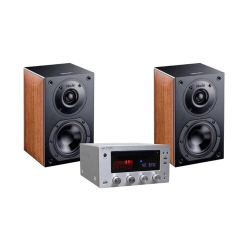 Zestaw stereo TAGA HARMONY HTR-1000CD V.2 (Srebrny) + Kolumny głośnikowe INDIANA LINE NOTA 240 (Orzech)