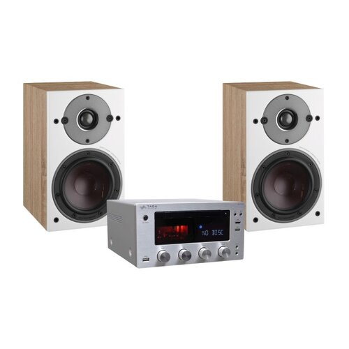 Zestaw stereo TAGA HARMONY HTR-1000CD V.2 (Srebrny) + Kolumny głośnikowe DALI OBERON 1 (Jasne drewno)