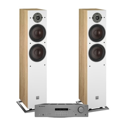 Zestaw stereo CAMBRIDGE AUDIO AXR100 + Kolumny głośnikowe DALI OBERON 7 (Jasne drewno)