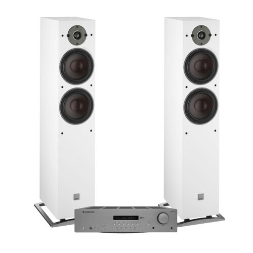 Zestaw stereo CAMBRIDGE AUDIO AXR100 + Kolumny głośnikowe DALI OBERON 7 (Białe)