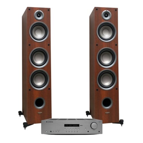 Zestaw stereo CAMBRIDGE AUDIO AXR80 + Kolumny głośnikowe TAGA HARMONY TAV-607F (Orzech włoski)