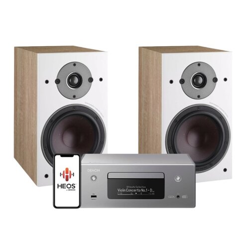 Zestaw stereo DENON RCDN-11 (Szary) + Kolumny głośnikowe DALI OBERON 3 (Jasne drewno)