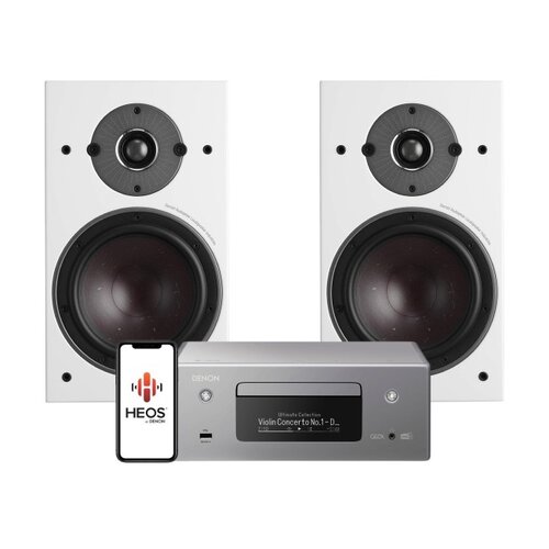 Zestaw stereo DENON RCDN-11 (Szary) + Kolumny głośnikowe DALI OBERON 3 (Białe)