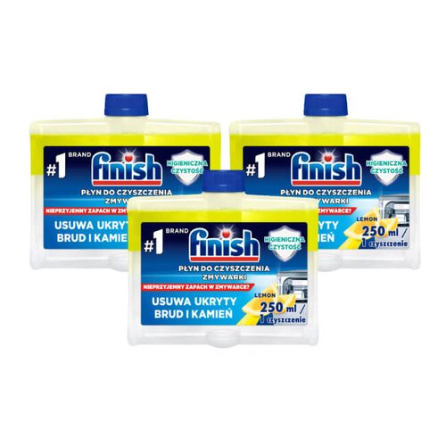 Płyn do czyszczenia zmywarek FINISH Lemon 3 x 250 ml