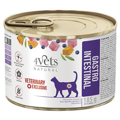 Karma dla kota 4VETS NATURAL Gastro Intenstinal Cat 185 g